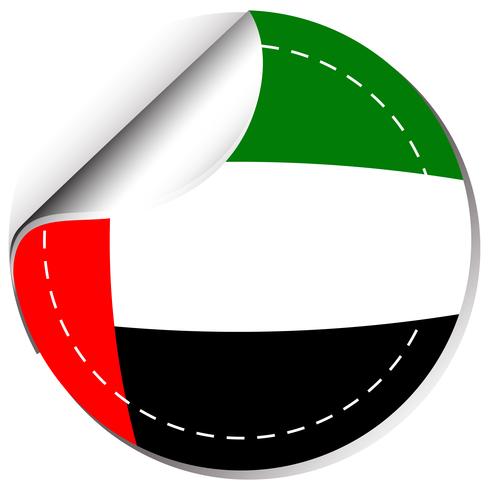 Klistermärke design för flagga av Arab Emirates vektor