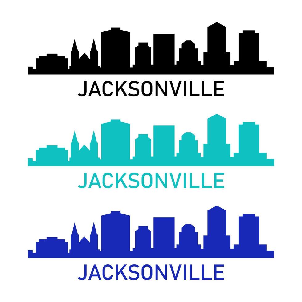 Jacksonville-Skyline auf weißem Hintergrund vektor