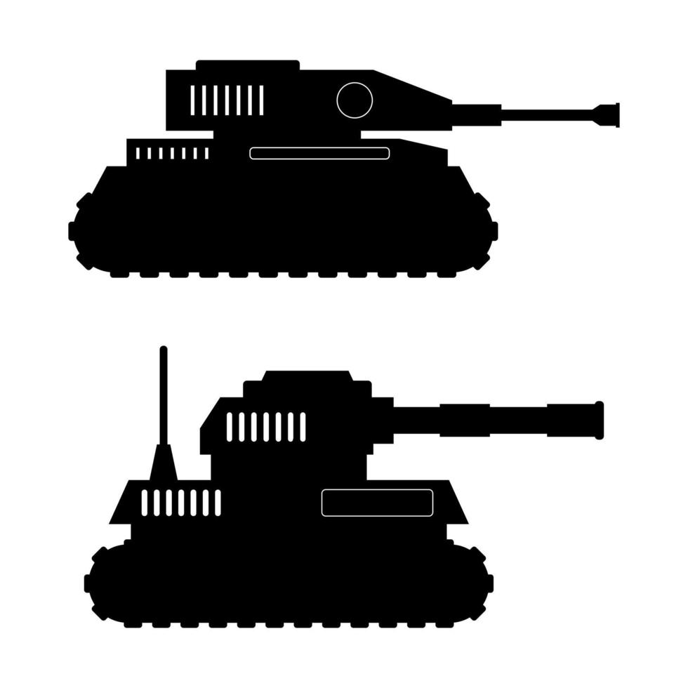 Tank auf weißem Hintergrund eingestellt vektor