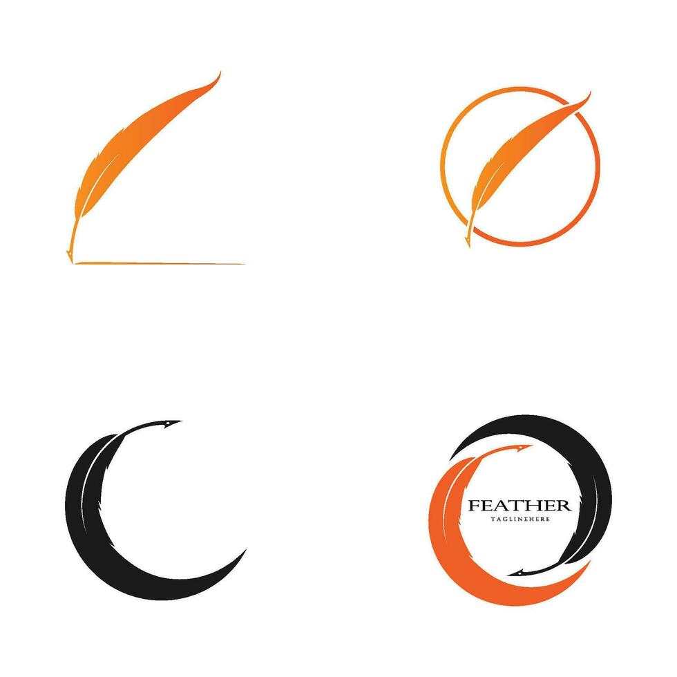 Feder Logo Vektor Vorlage Illustration Design