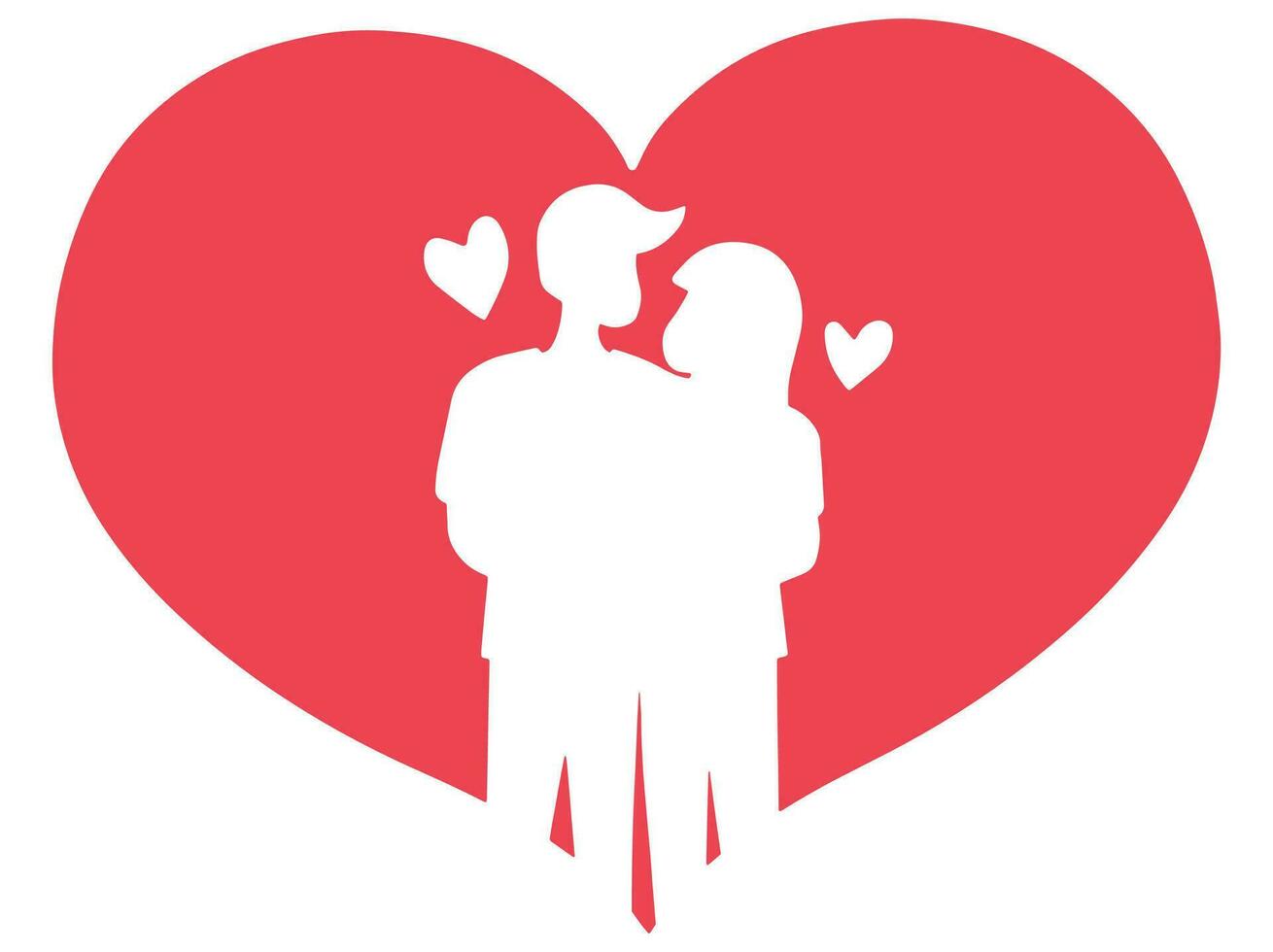 romantisch Menschen Silhouette Valentinstag Tag vektor