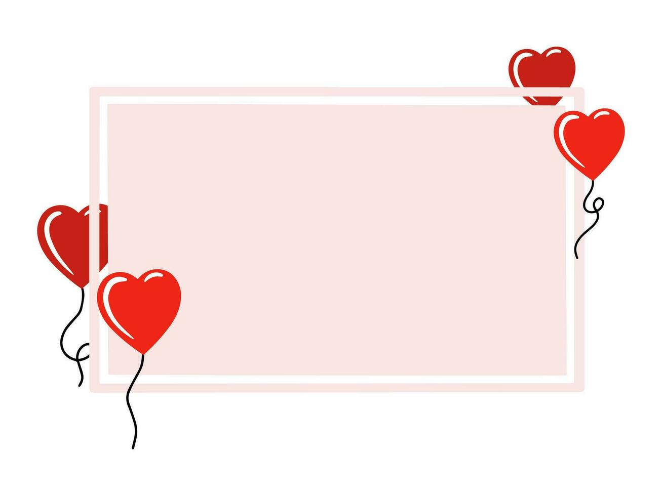 Valentinsgrüße Tag Rahmen Ballon Hintergrund vektor