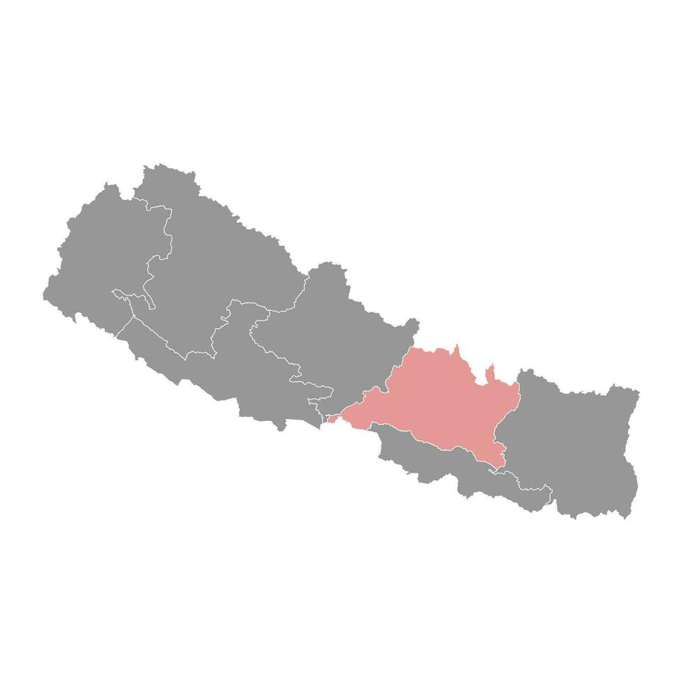 bagmati provins Karta, administrativ division av nepal. vektor illustration.