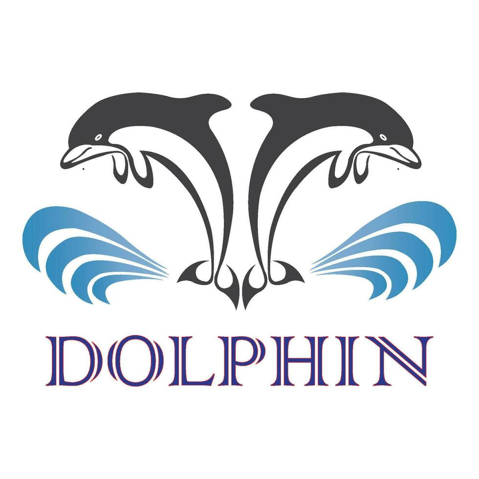 delfin ikon logotyp vektor design mall