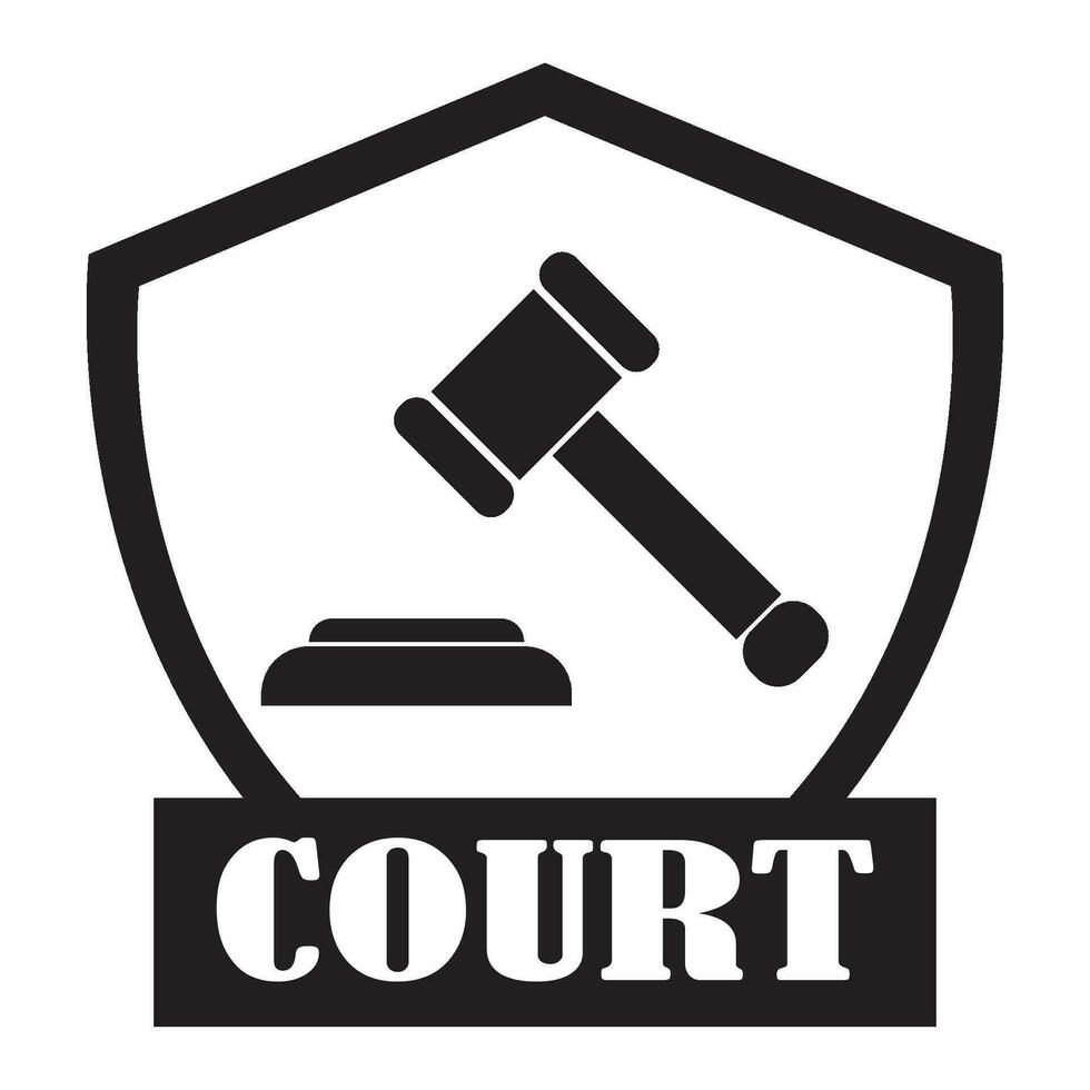 domstol ikon logotyp vektor design mall