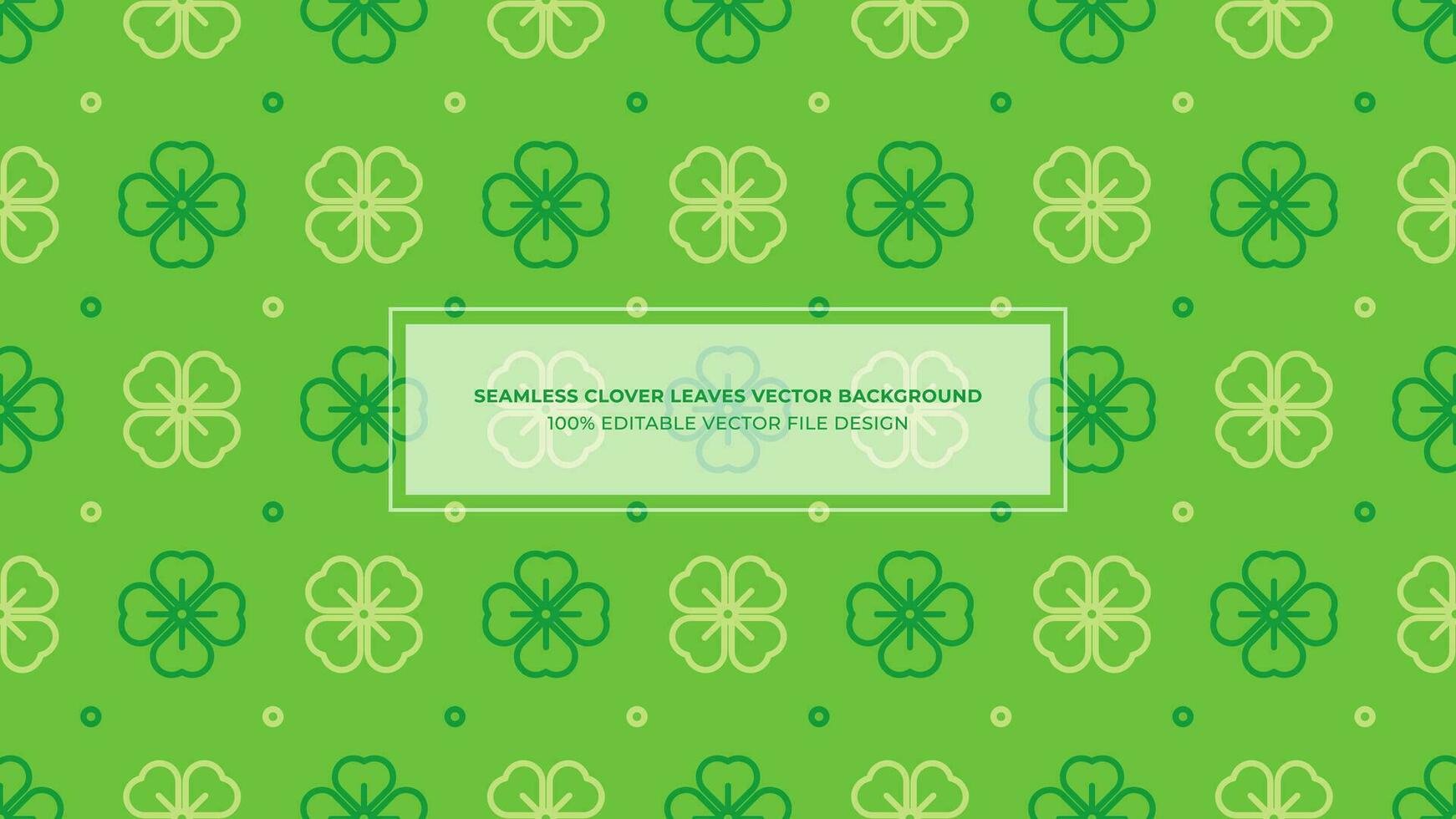 Limette Grün Vektor Hintergrund Design dekoriert mit ein nahtlos Muster von einfach Kleeblatt Blätter