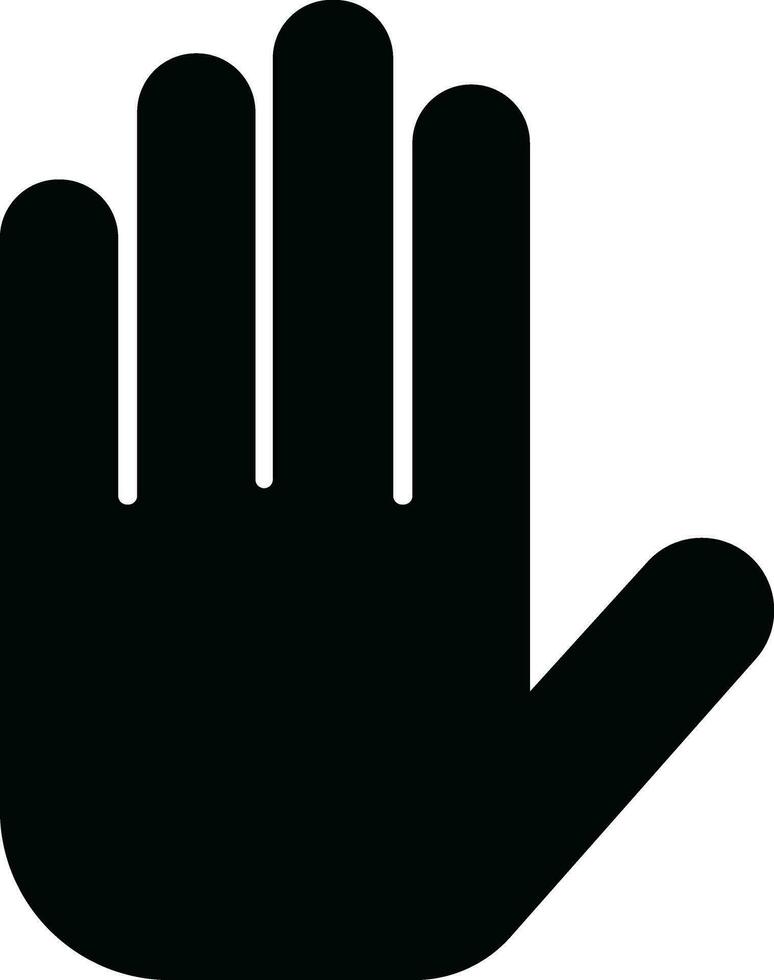 enkel hand ikon i platt. isolerat på sluta väg tecken med stor hand symbol med mänsklig hand i oktogon form. sluta hand gest, do inte stiga på, farlig. vektor appar, webb