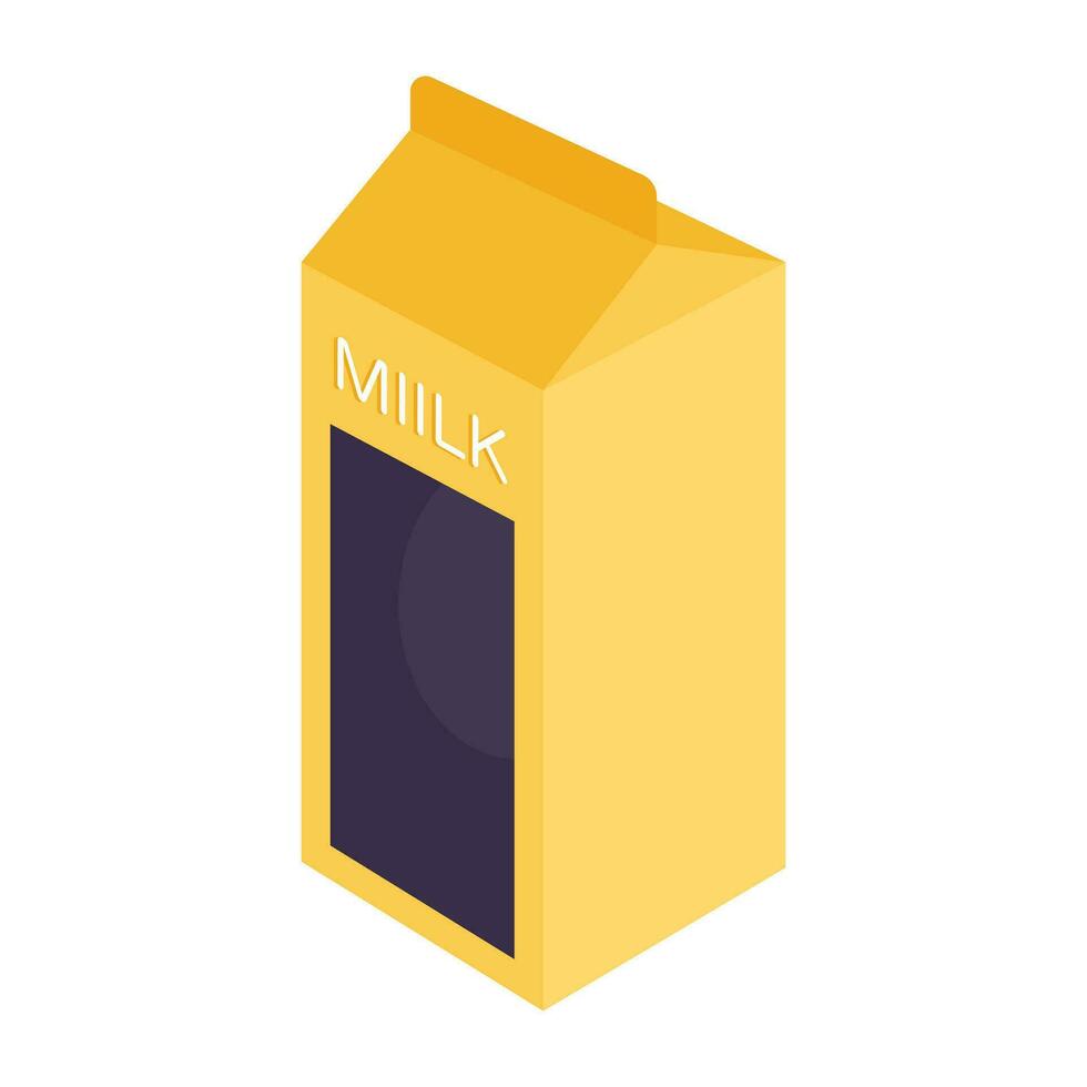ein einzigartig Design Symbol von Milch Pack vektor