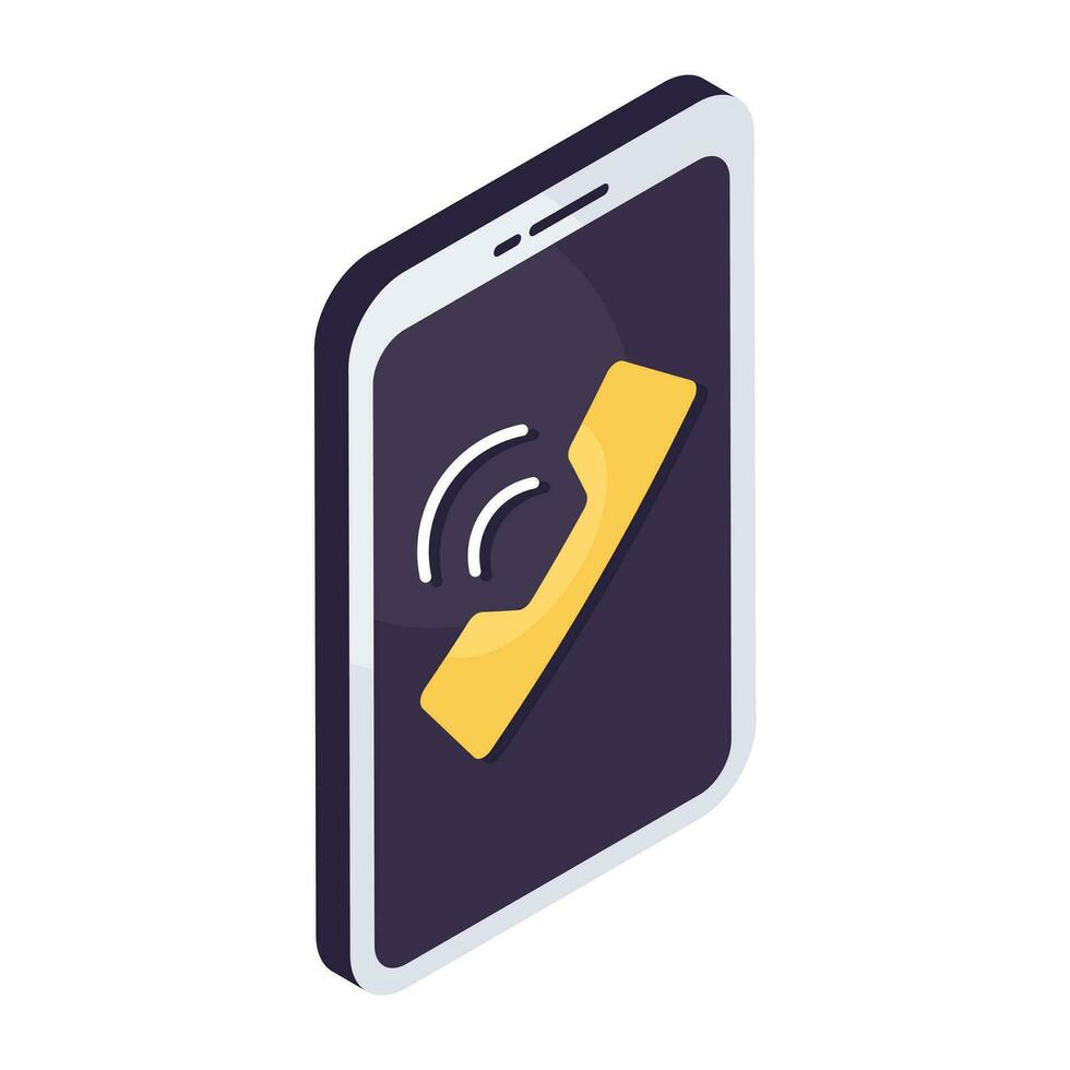 trendig design ikon av mobil inkommande ring upp vektor