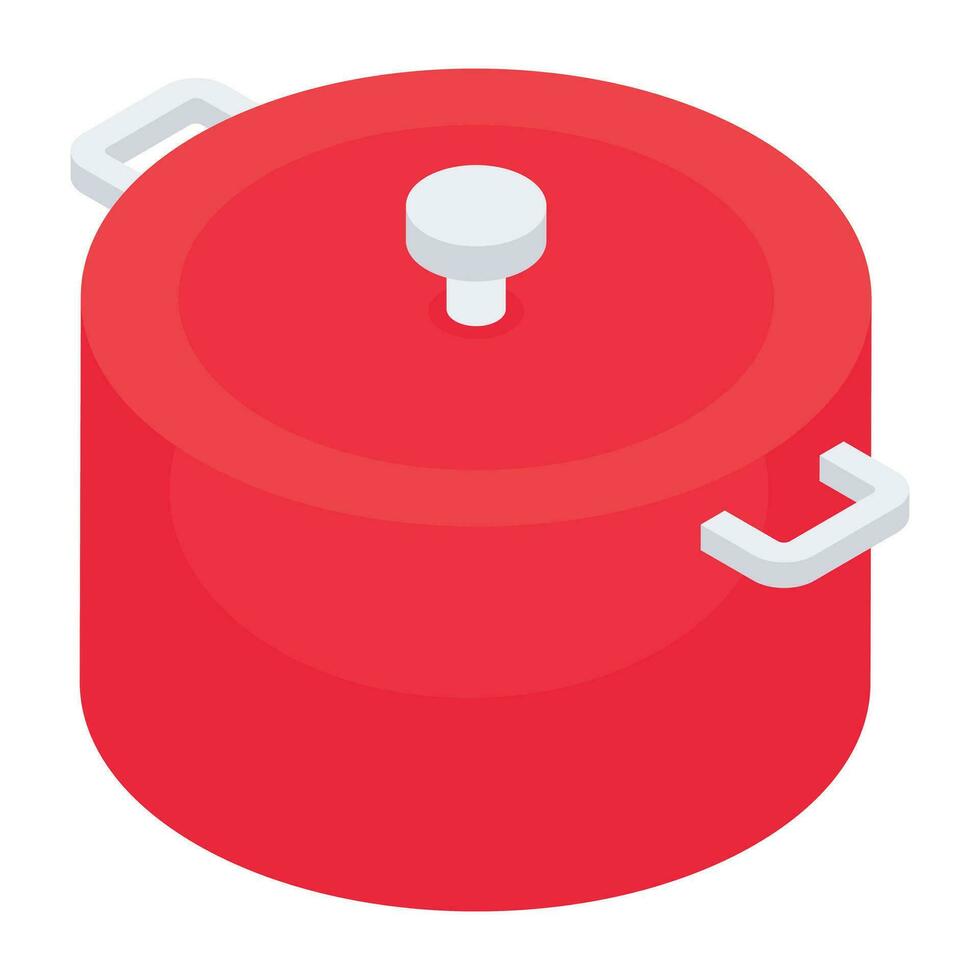 ett isometrisk design ikon av matlagning pott, gryta vektor