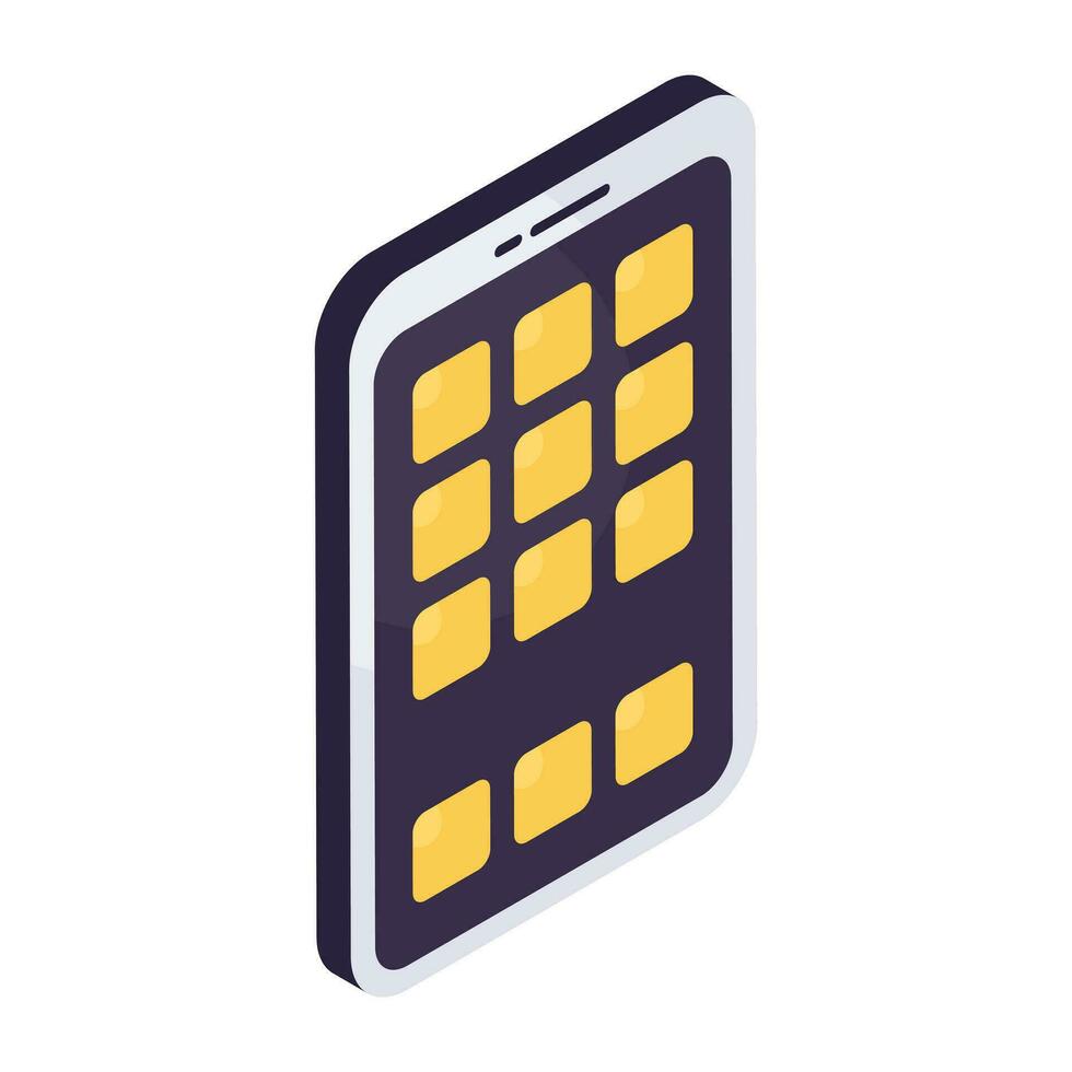 redigerbar design ikon av mobil appar vektor