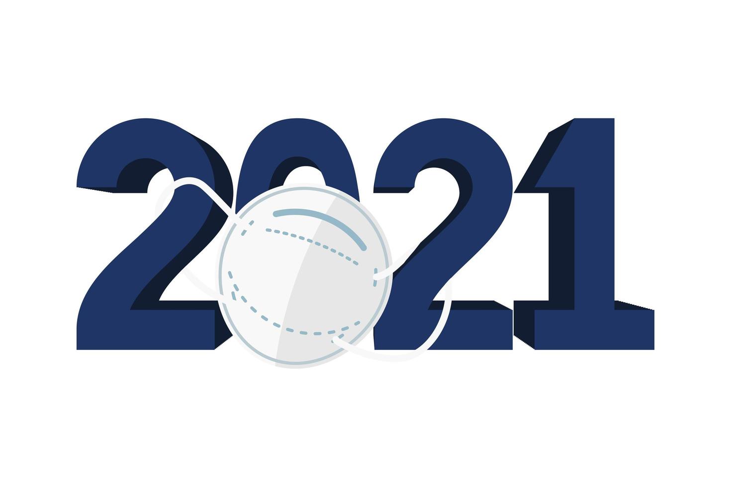 2021-Jahr mit medizinischem Maskensymbol vektor