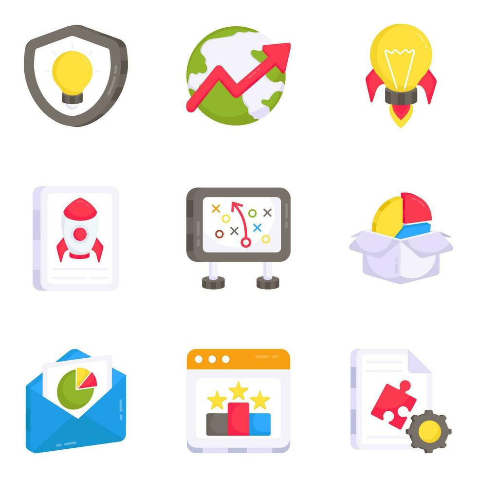 Packung mit Web-Flat-Icons vektor