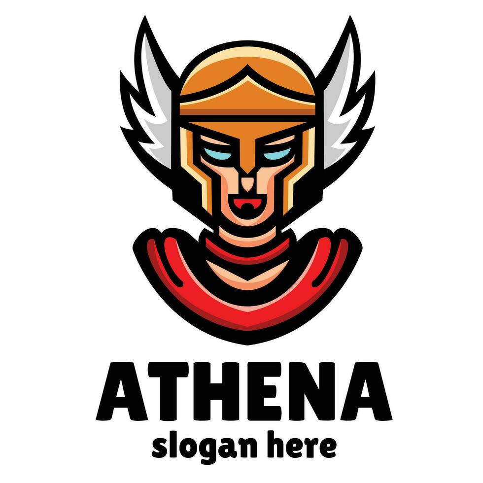 Athena Maskottchen Logo Design Illustration vektor