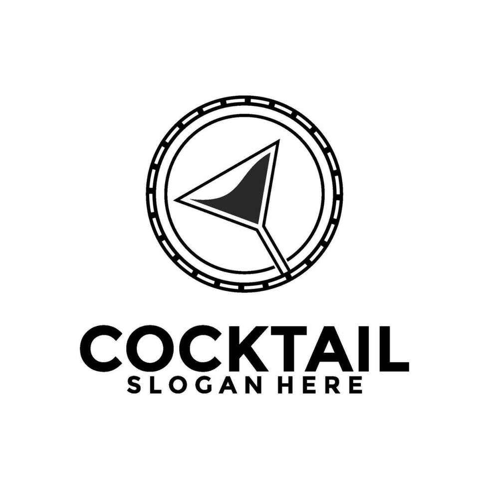 cocktail logotyp design vektor årgång. alkohol dryck ikon. cocktail glas vektor retro design mall