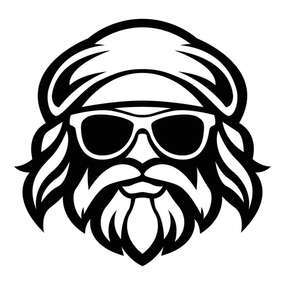 barbar bär solglasögon ikoniska logotyp vektor illustration