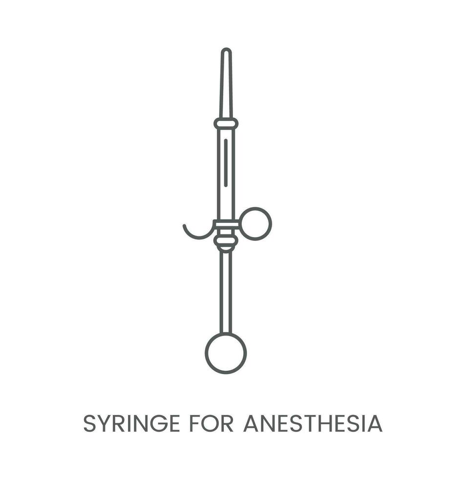 linjär ikon spruta för anestesi. vektor illustration för dental klinik