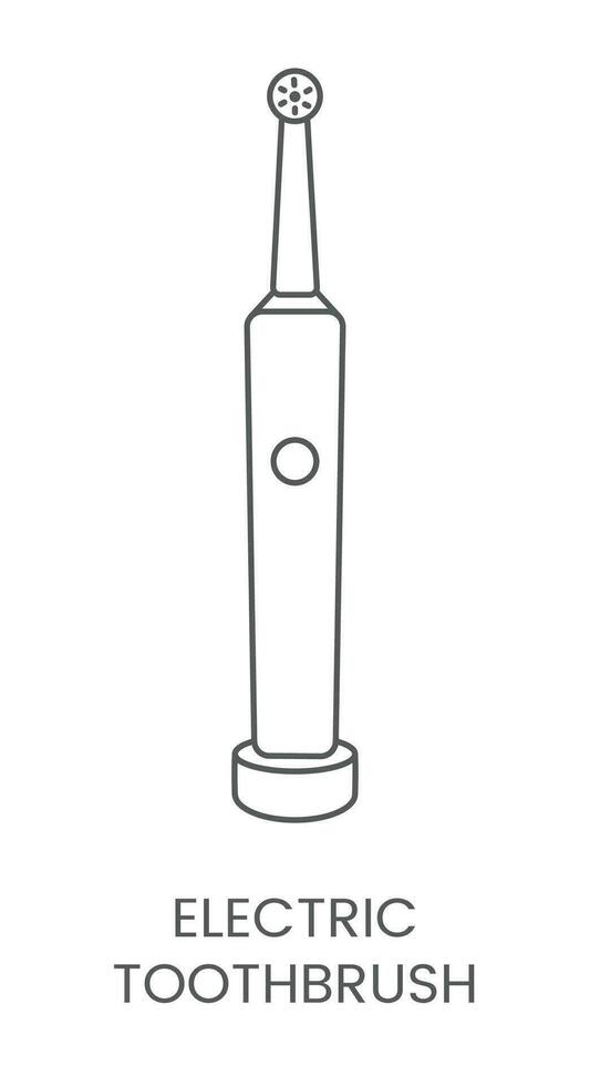linjär ikon elektrisk tandborste. vektor illustration för dental klinik