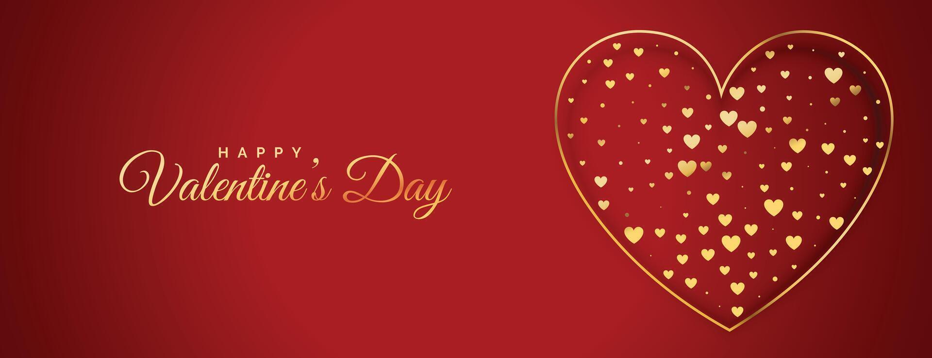 Valentinsgrüße Tag golden Herz dekorativ Banner vektor