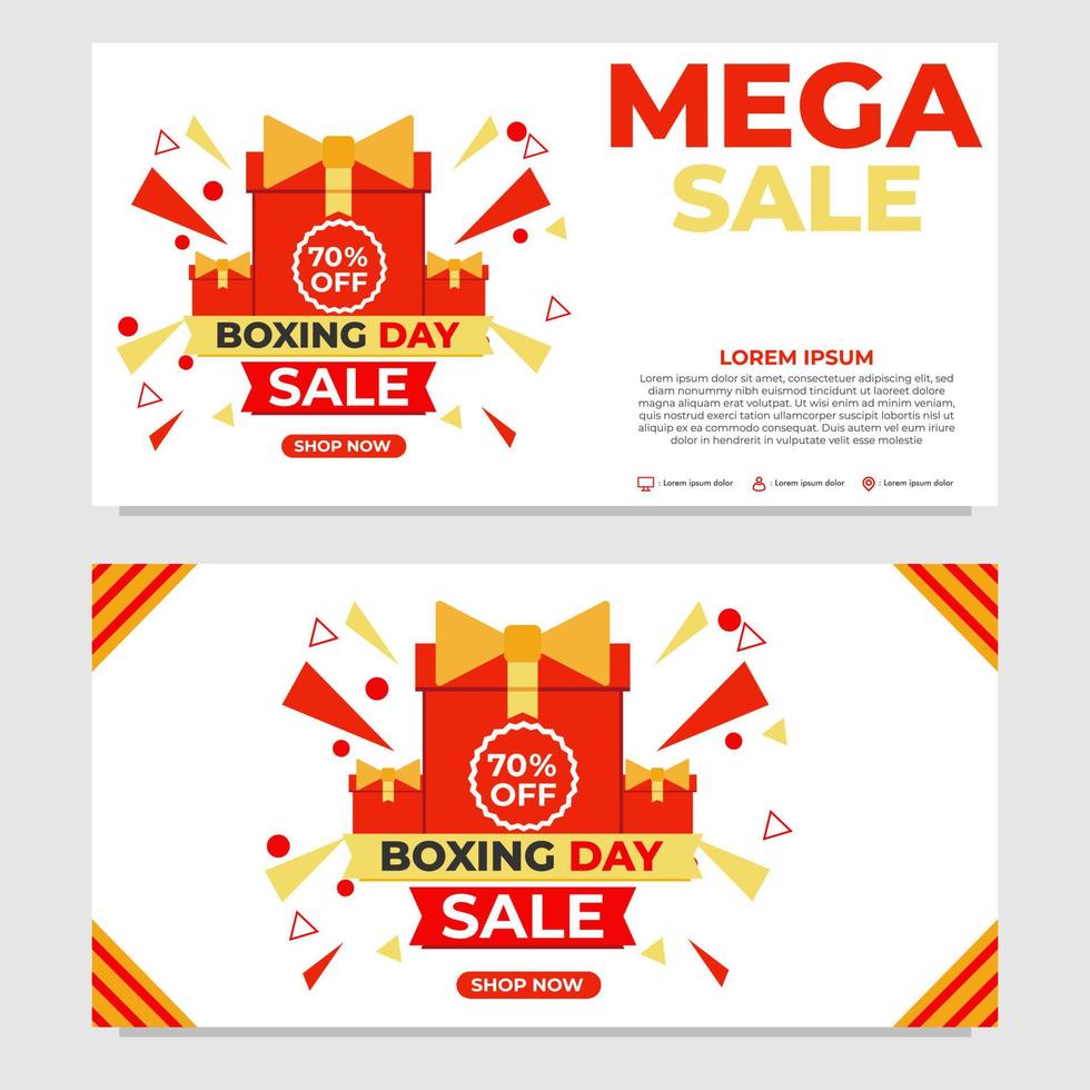 Mega Sale Boxing Day Promotion Banner Vorlage vektor