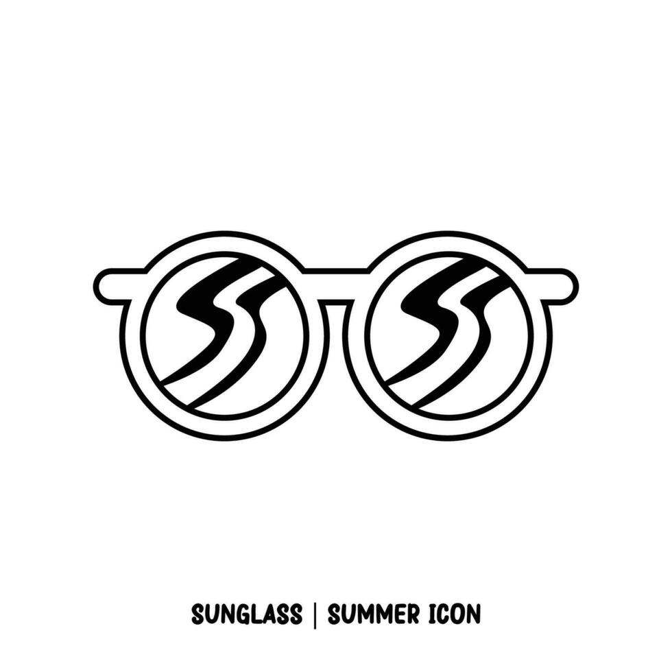 solglasögon sommar ikon svart översikt vektor