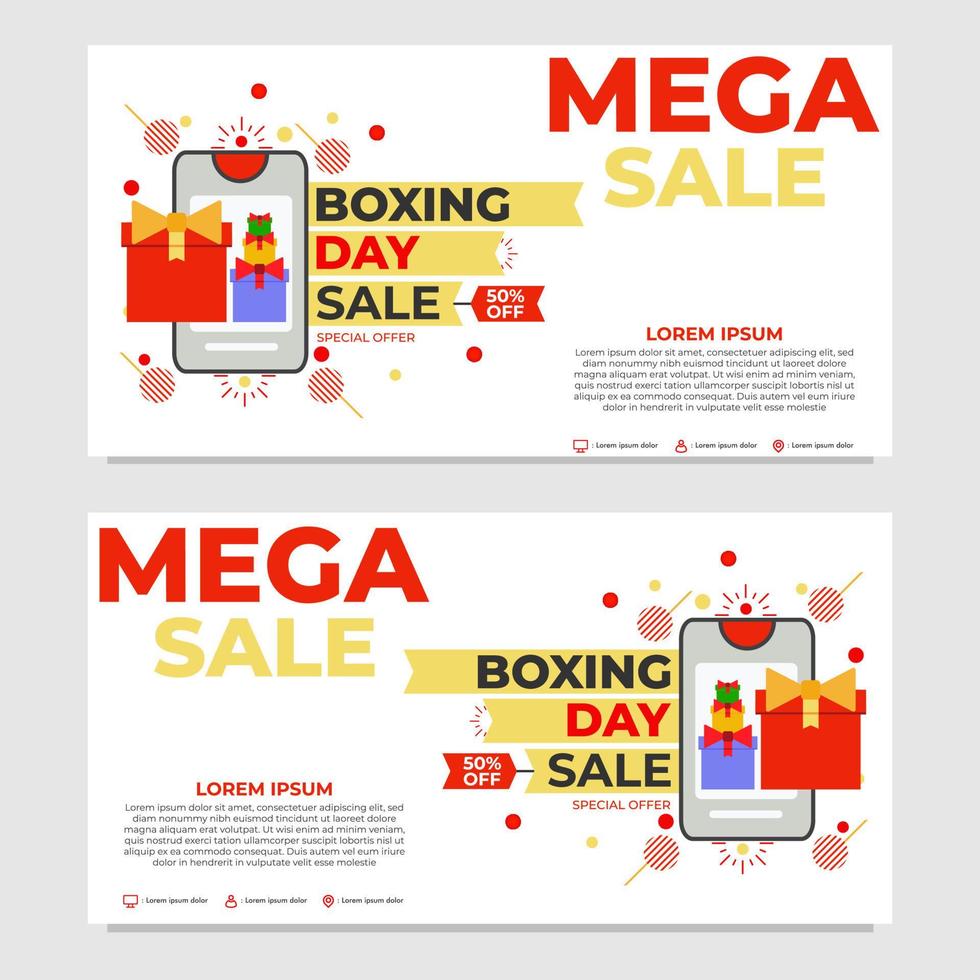 Mega Sale Boxing Day Promotion Banner Vorlage vektor