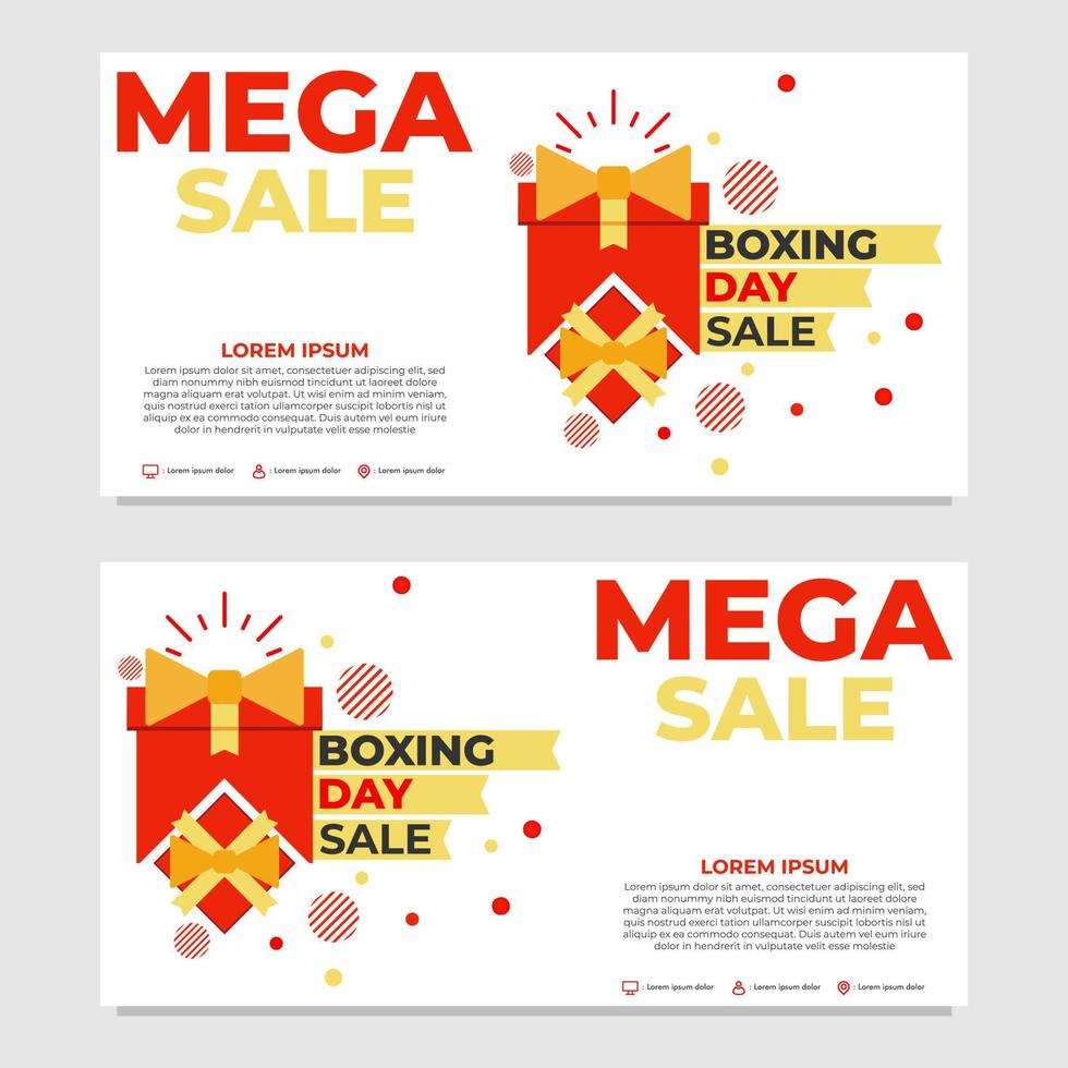Mega Sale Boxing Day Promotion Banner Vorlage vektor