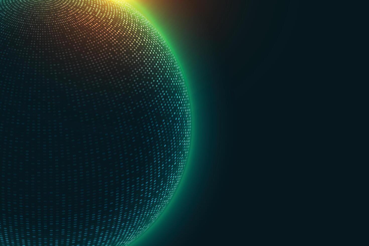 Technologie Partikel Kugel mit glühend Beleuchtung Hintergrund vektor