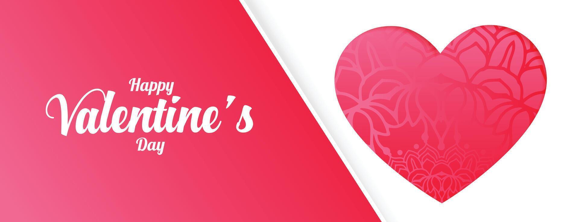 glücklich Valentinsgrüße Tag Rosa Herz Gruß Banner Design vektor