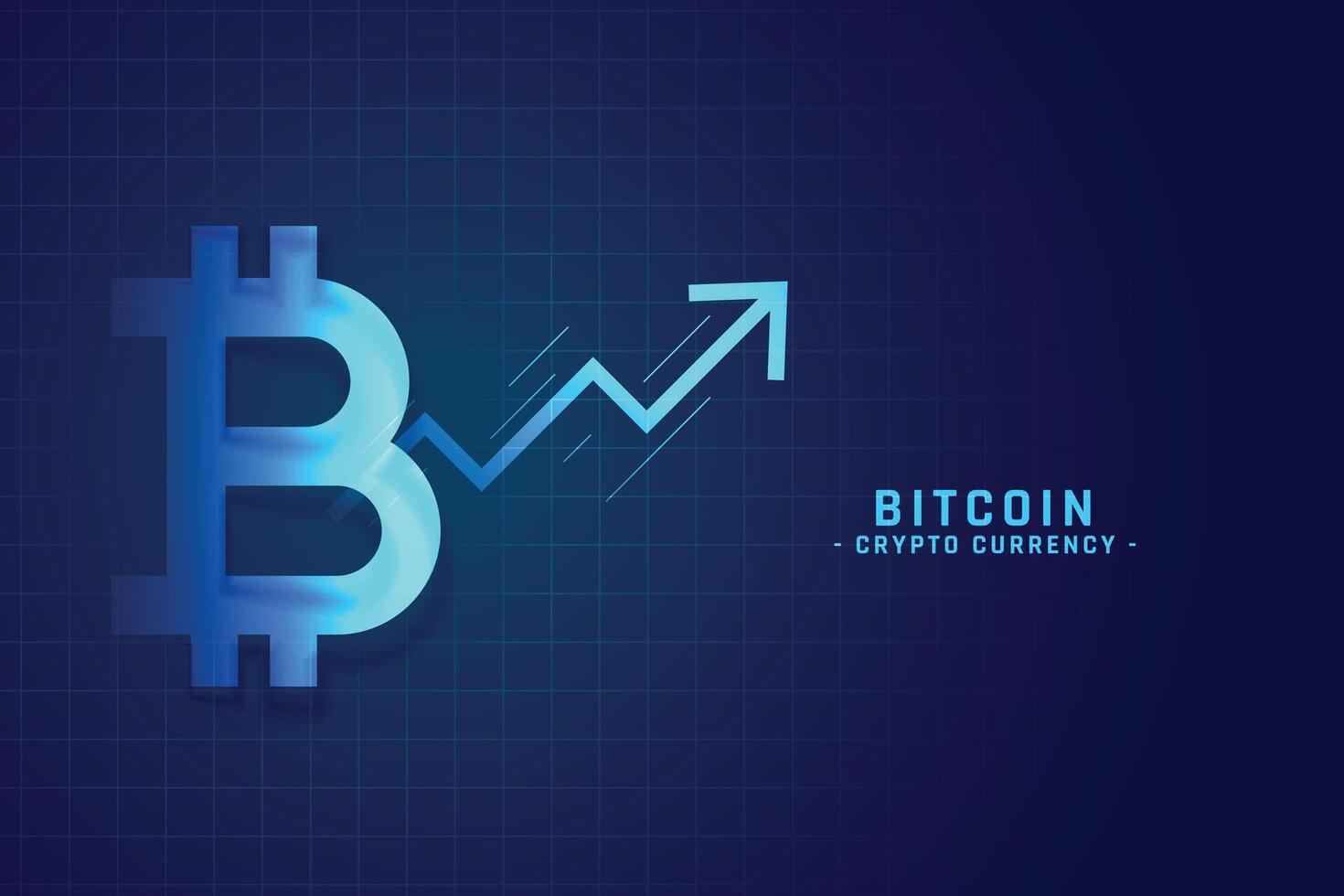 bitcoin tillväxt Diagram med uppåt pil design vektor