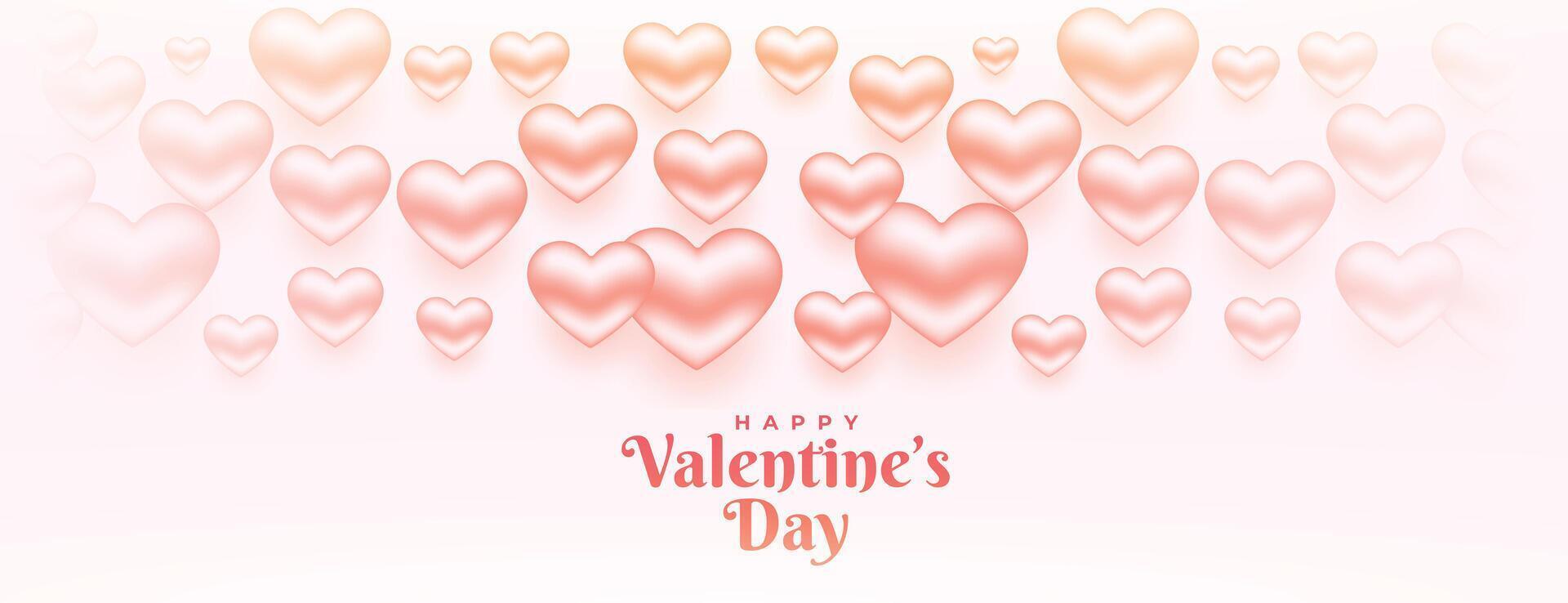 glücklich Valentinsgrüße Tag 3d Herzen Banner Design vektor