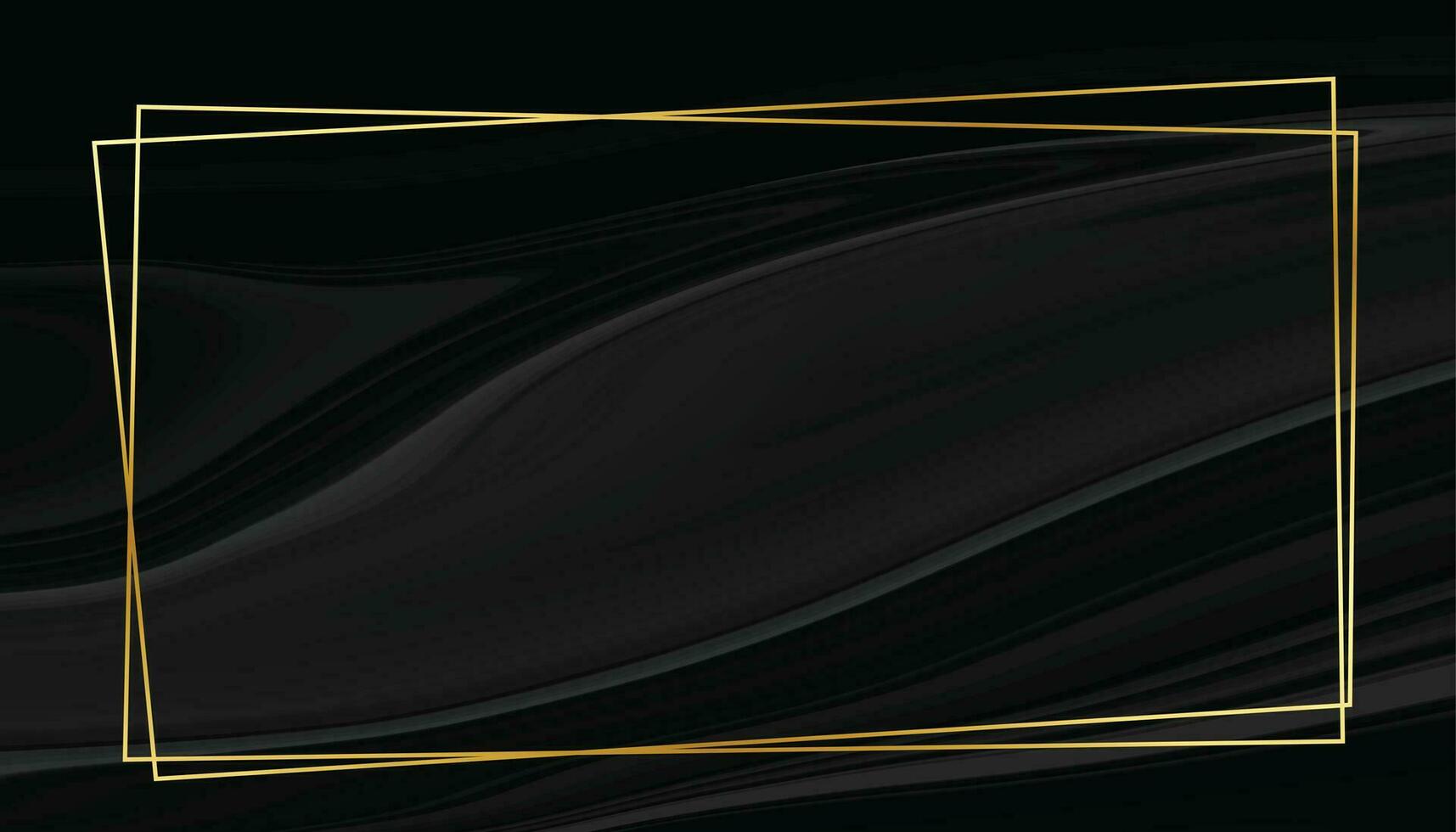 svart marmor stil bakgrund med gyllene ram vektor