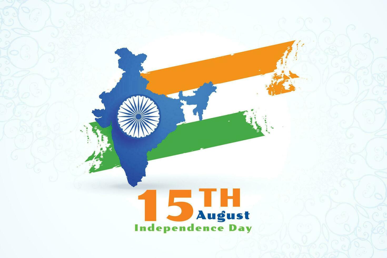 Karte von Indien mit Flagge zum Unabhängigkeit Tag vektor
