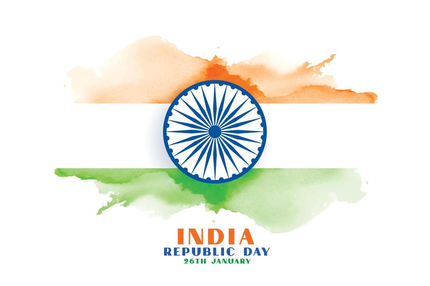 Lycklig republik dag Indien vattenfärg flagga bakgrund vektor