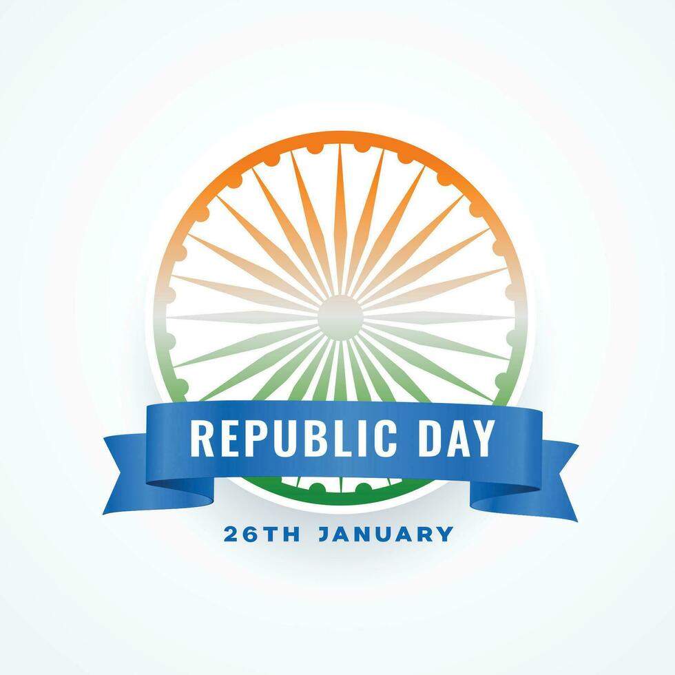 republik dag av Indien lyckönskningar kort med ashoka chakra vektor