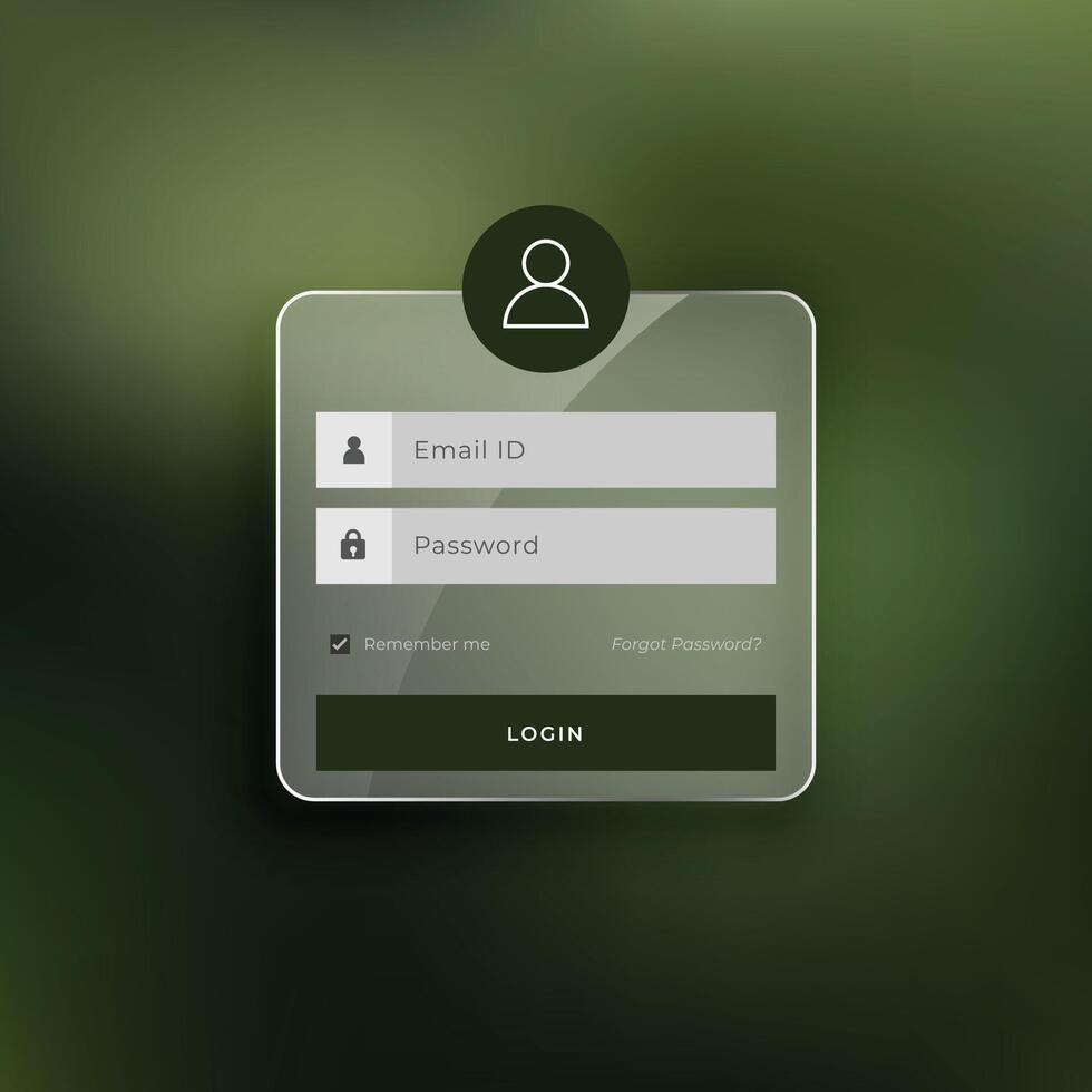 glansig stil logga in sida mall vektor