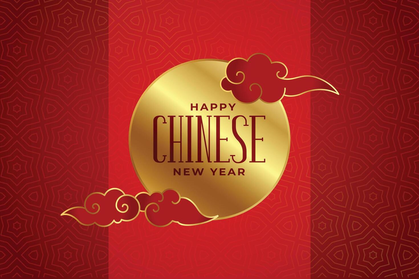 glücklich Chinesisch Neu Jahr mit Wolke auf rot Hintergrund vektor