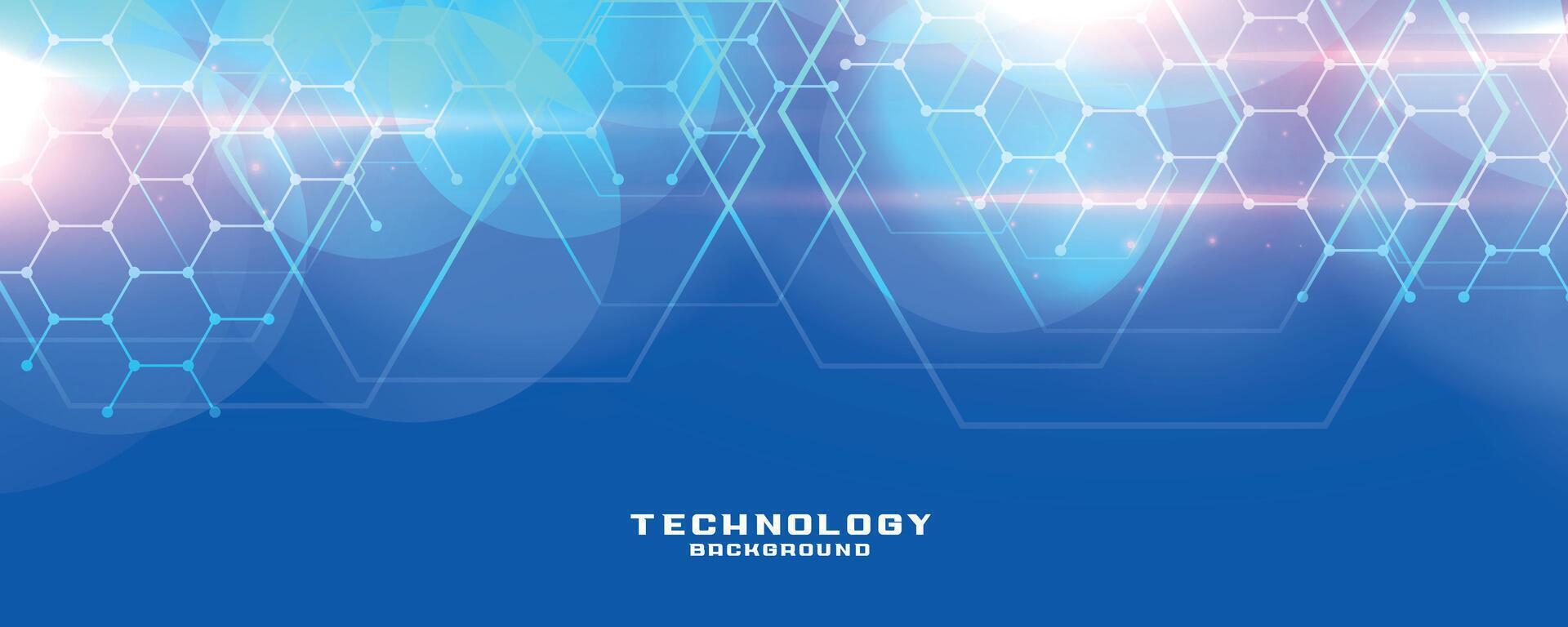 sechseckig Stil Blau Technologie oder medizinisch Banner Design vektor