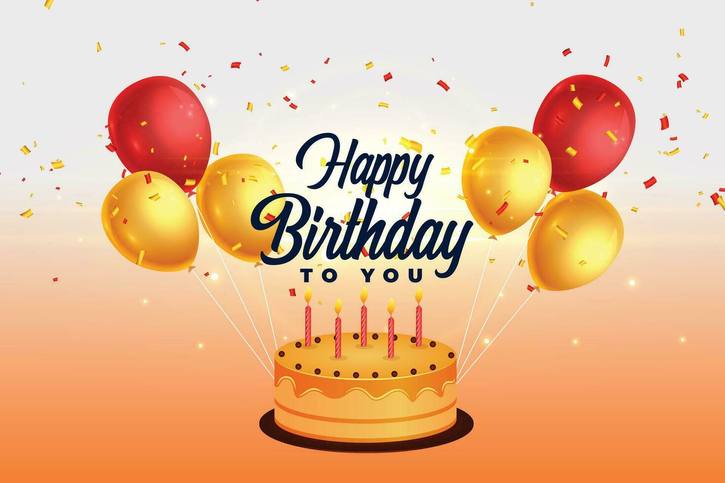 glücklich Geburtstag Hintergrund mit Luftballons und Kuchen vektor