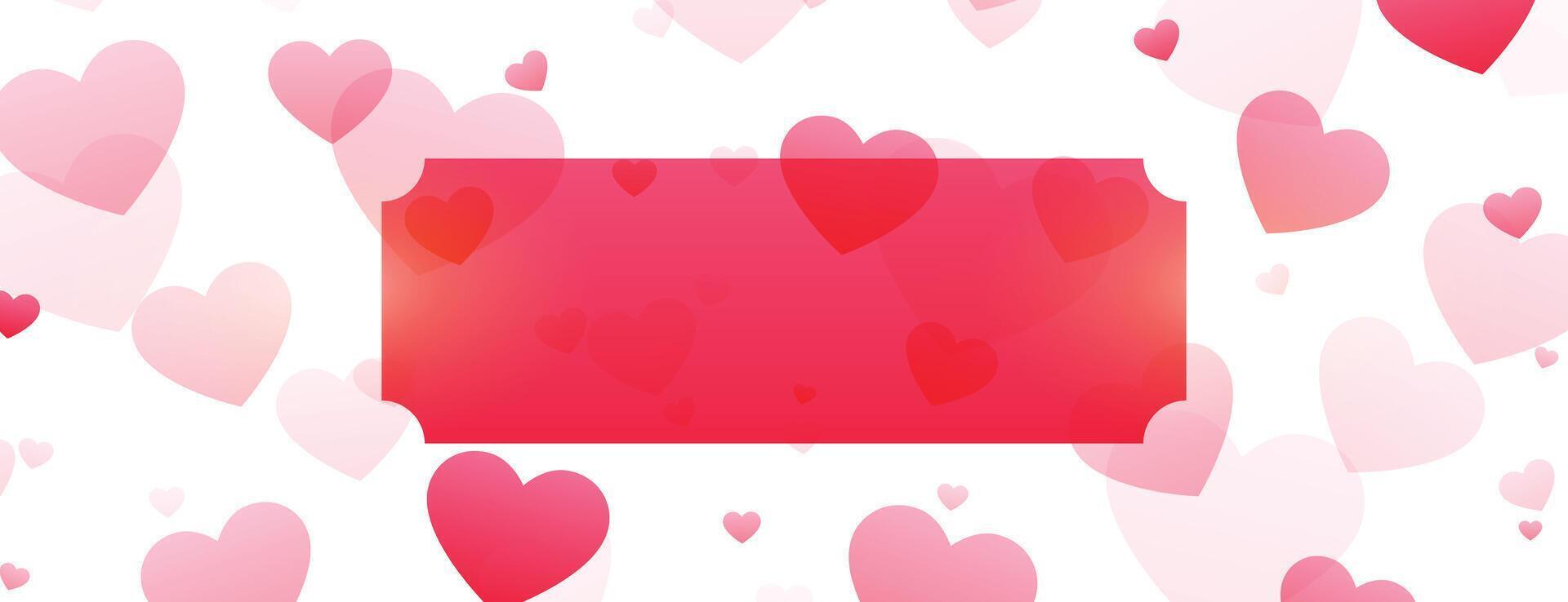 skön kärlek hjärtan valentines dag baner med text Plats vektor