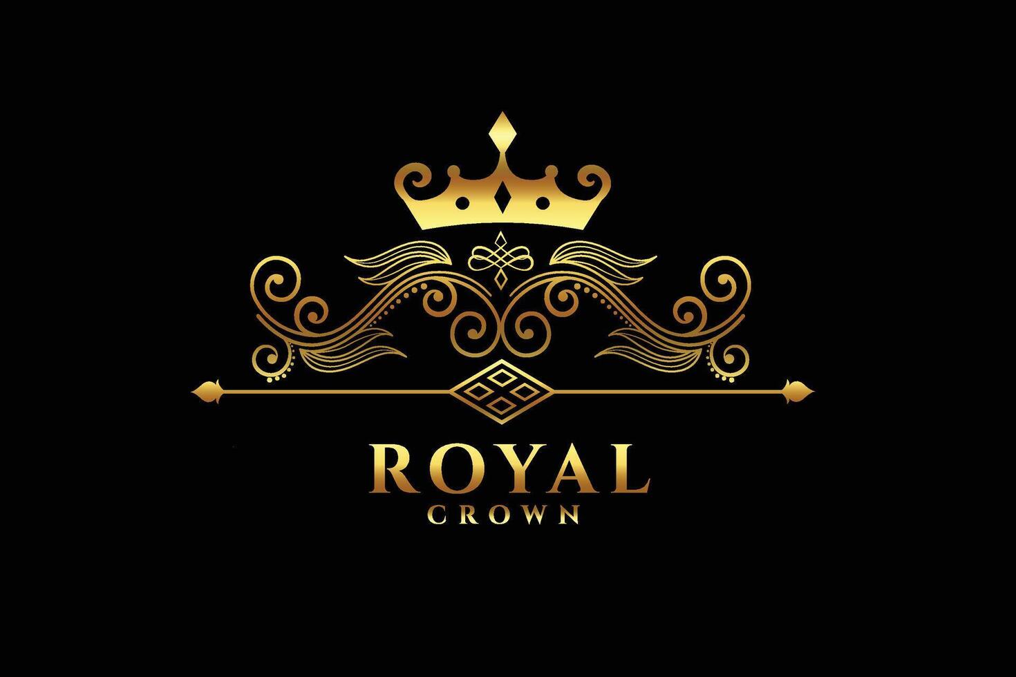 royal crown logotyp konceptdesign vektor
