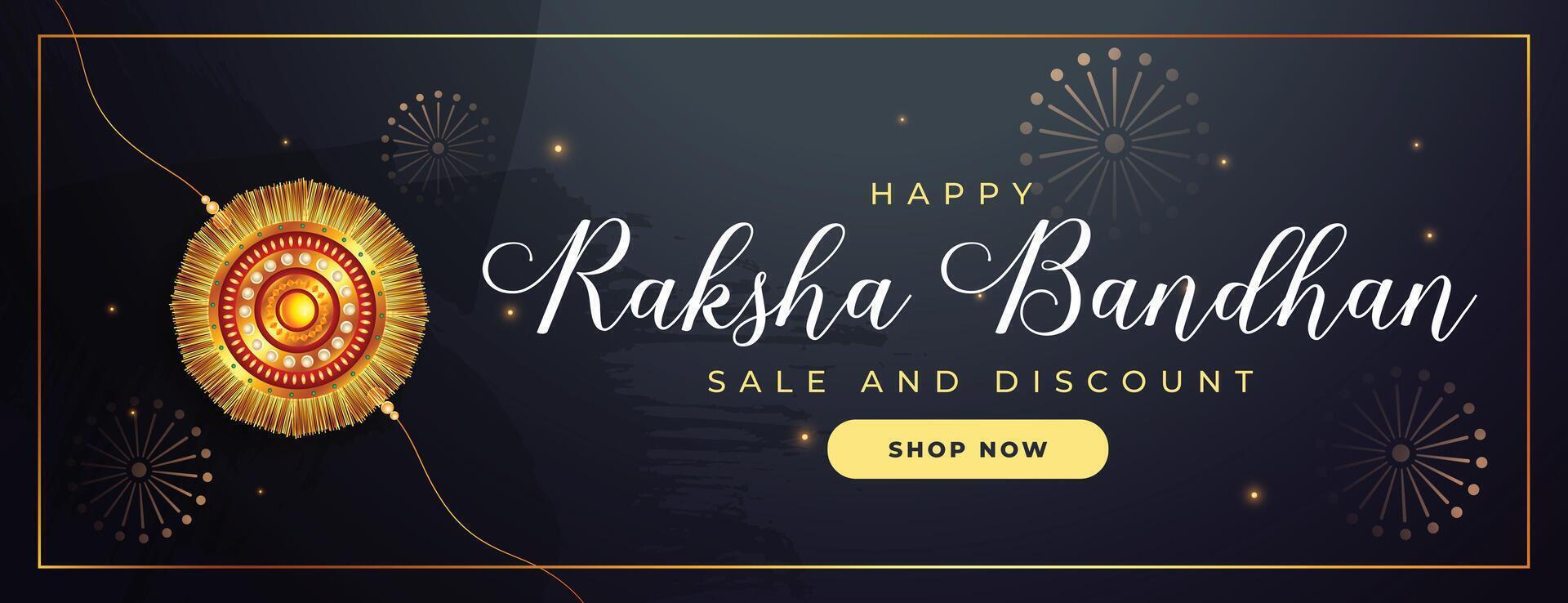 stilvoll indisch Raksha Bandhan glänzend Banner Design vektor