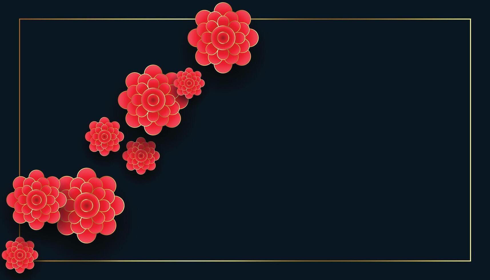 Chinesisch Blumen auf schwarz Hintergrund vektor
