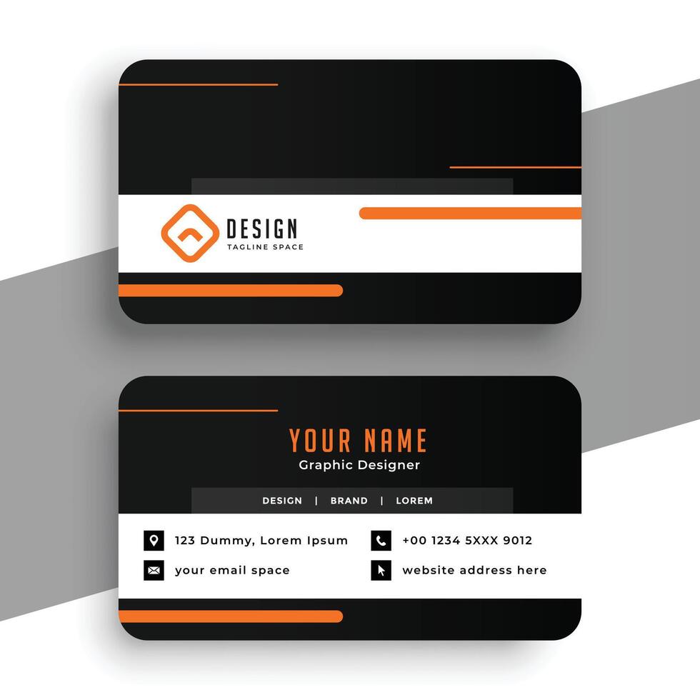Orange und schwarz Farbe Geschäft Karte Design vektor