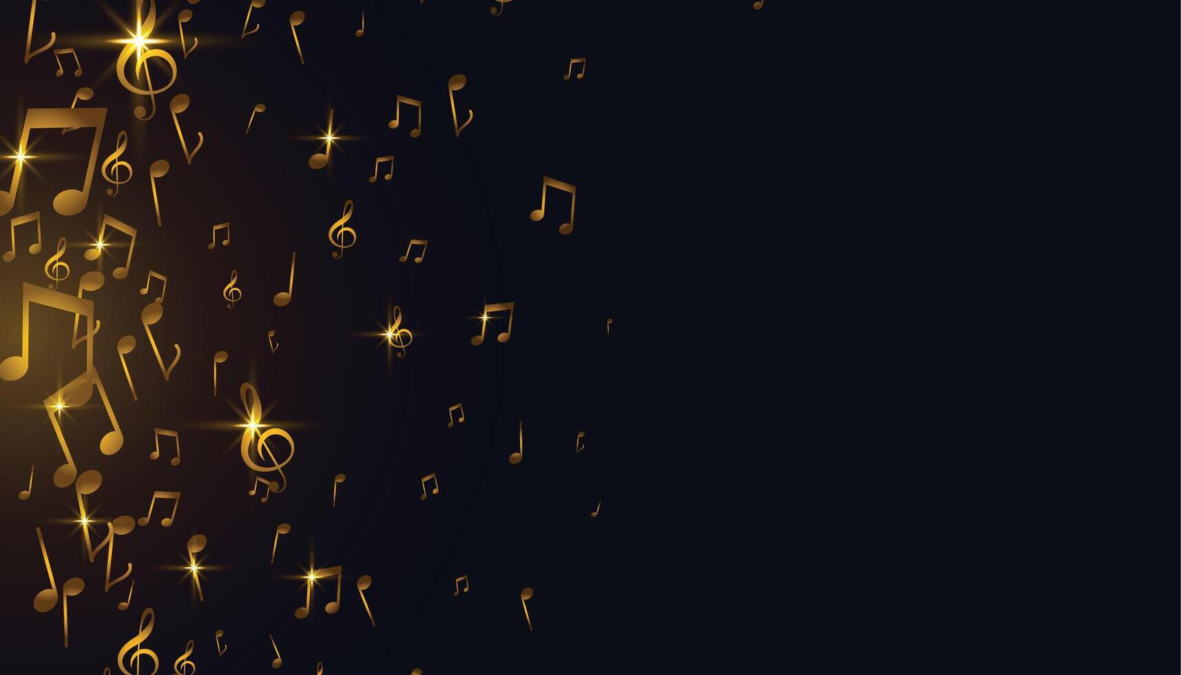 golden Musik- Anmerkungen Hintergrund Design vektor