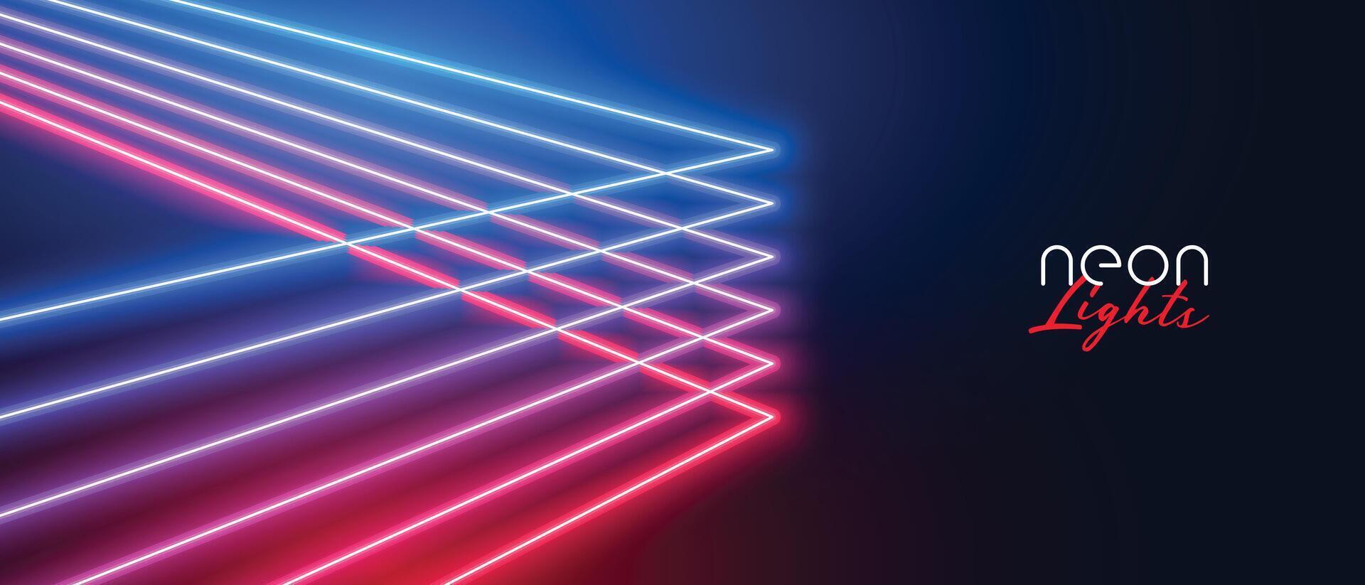 Neon- Linien Licht bewirken Banner Design vektor