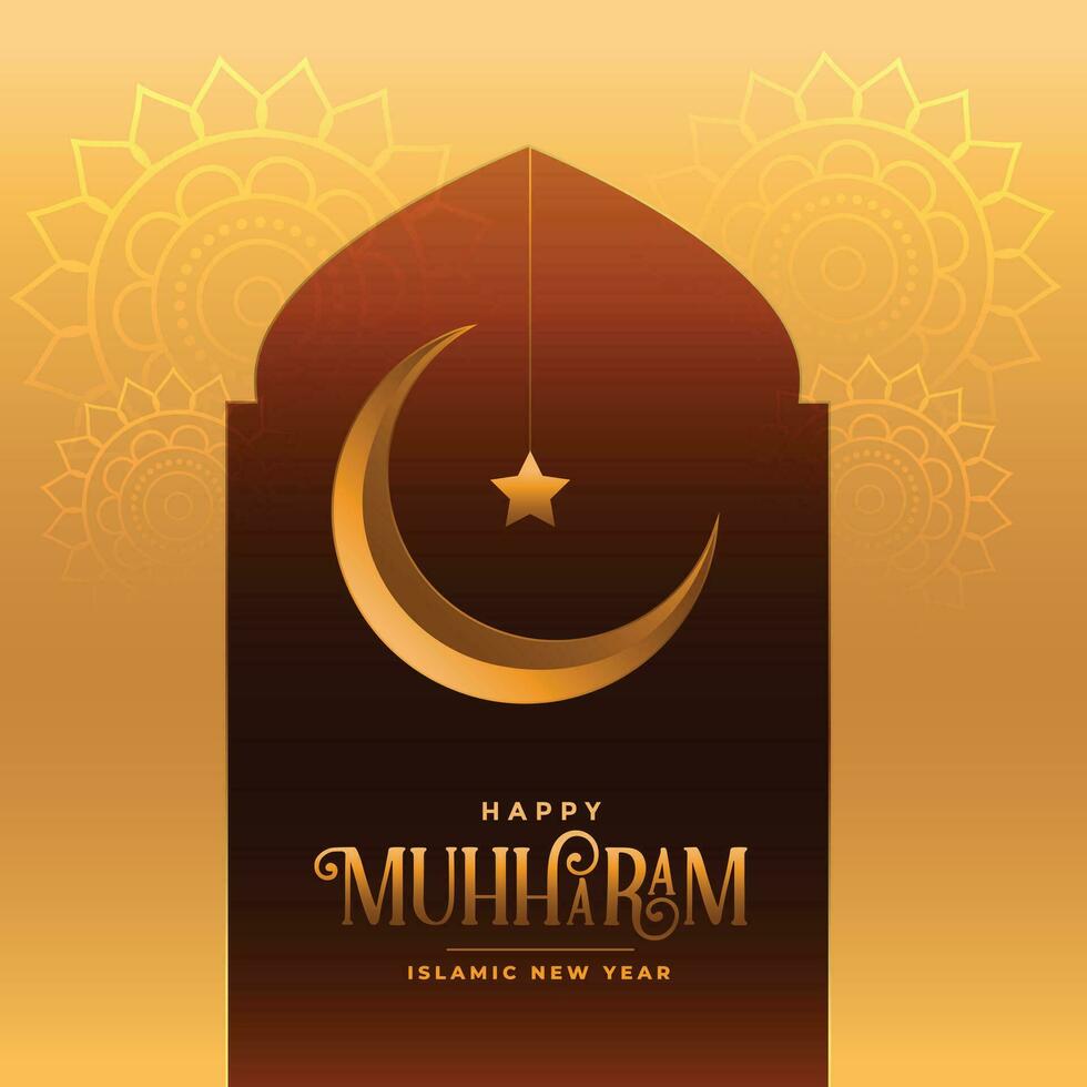 traditionell glücklich Muharram Festival Karte Design vektor