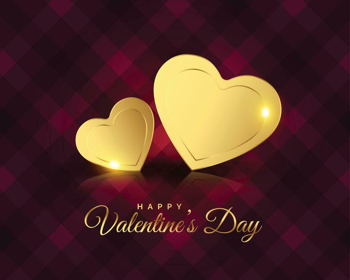 Prämie golden Herzen Valentinsgrüße Tag Gruß vektor