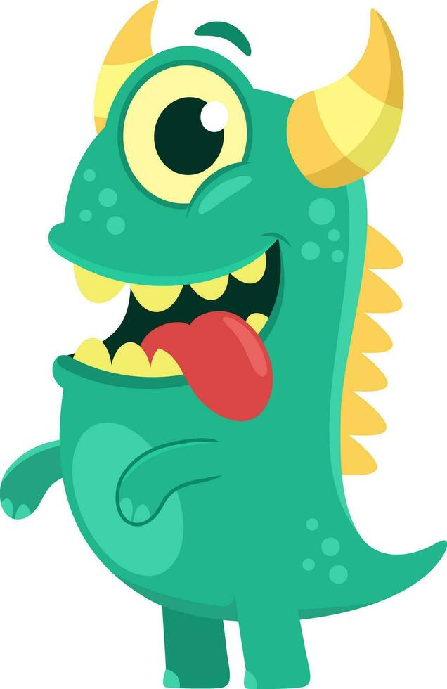 verrückt Monster- Karikatur Charakter. Vektor Illustration eben Design