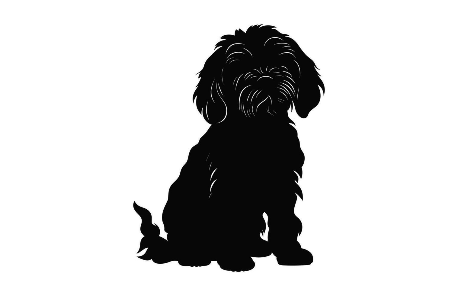cockapoo hund vektor svart silhuett isolerat på en vit bakgrund